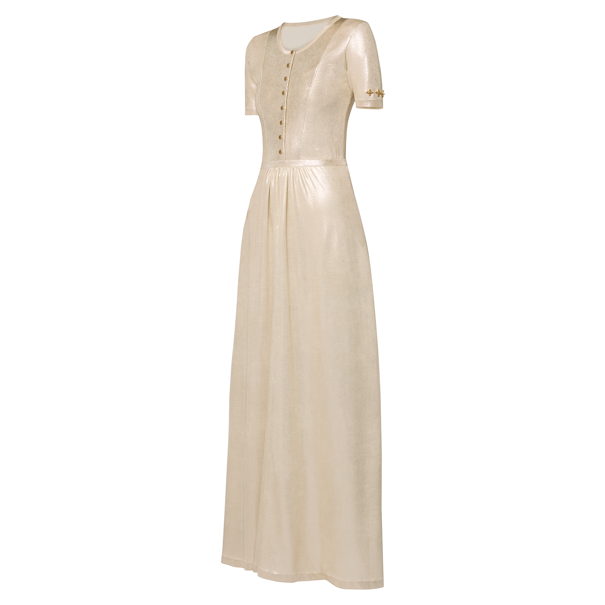  Metallic Silk Knit Dress  in Women