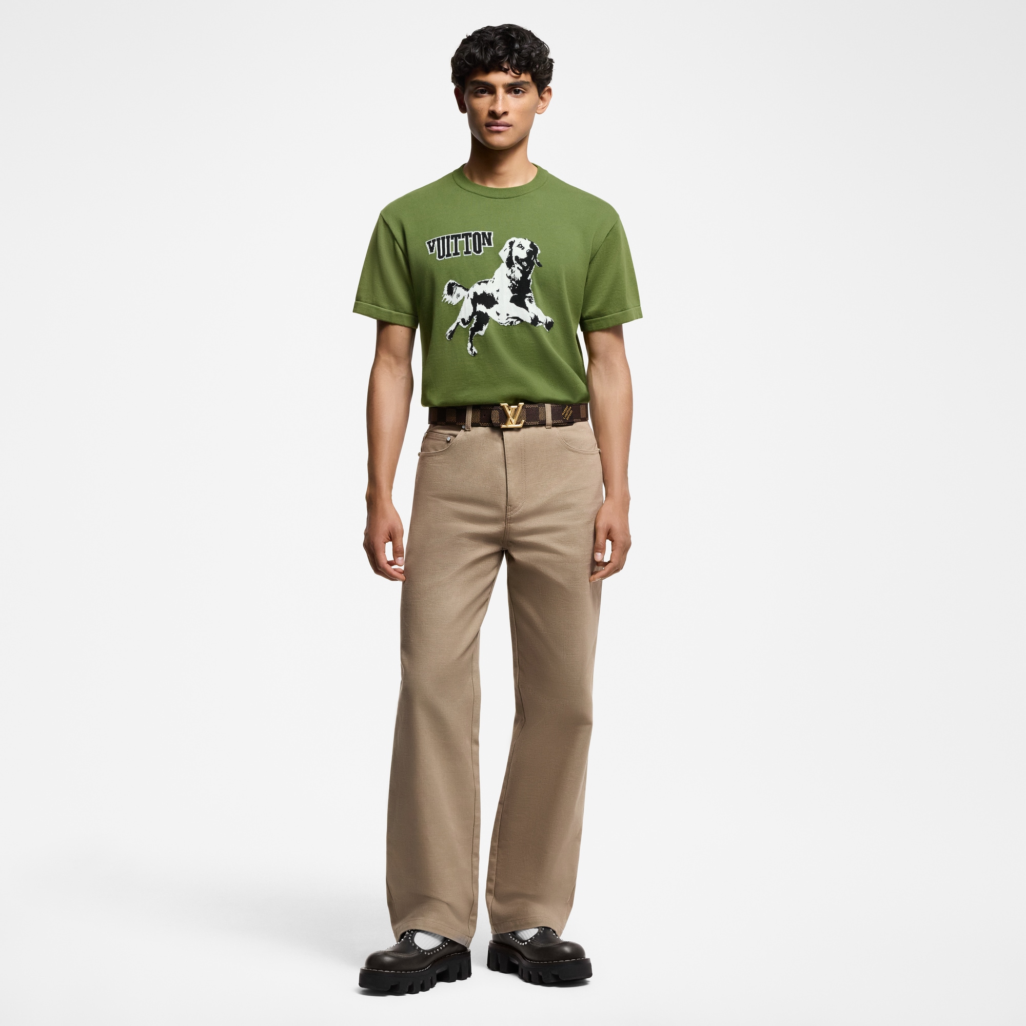  Short-Sleeved Cotton Crewneck  in Men