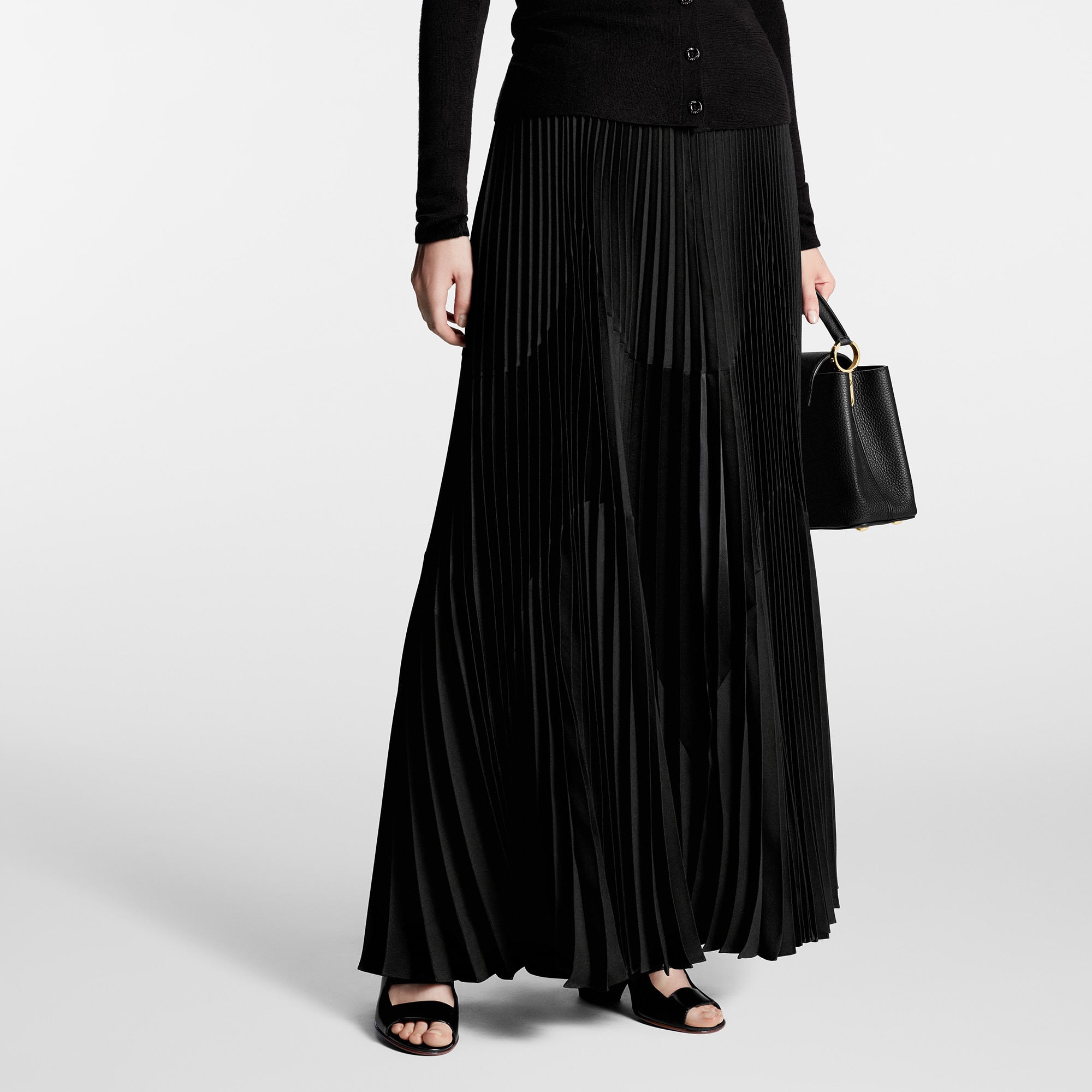 Abstract Insert Pleated Skirt    in Women