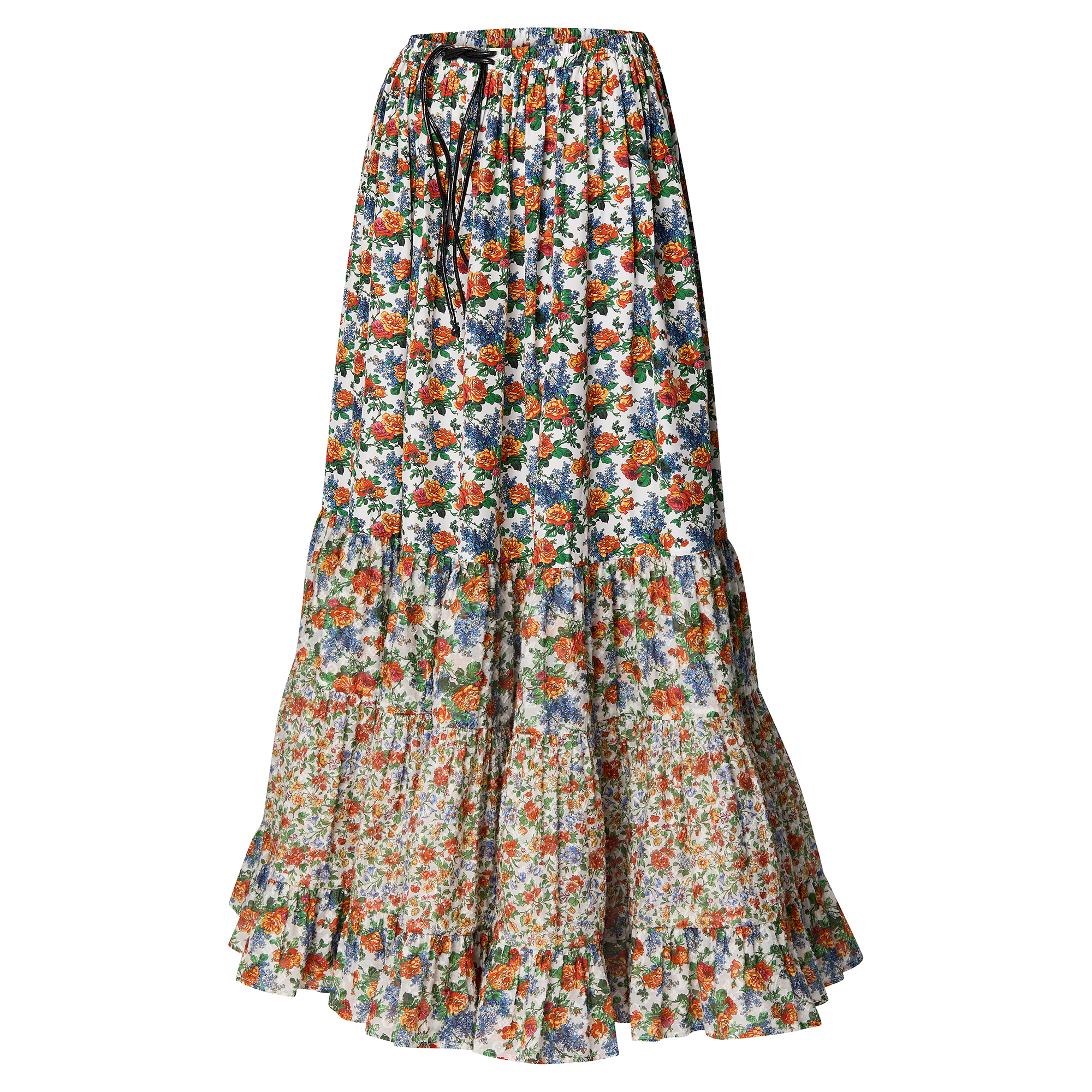 Abstract Insert Pleated Skirt    in Women