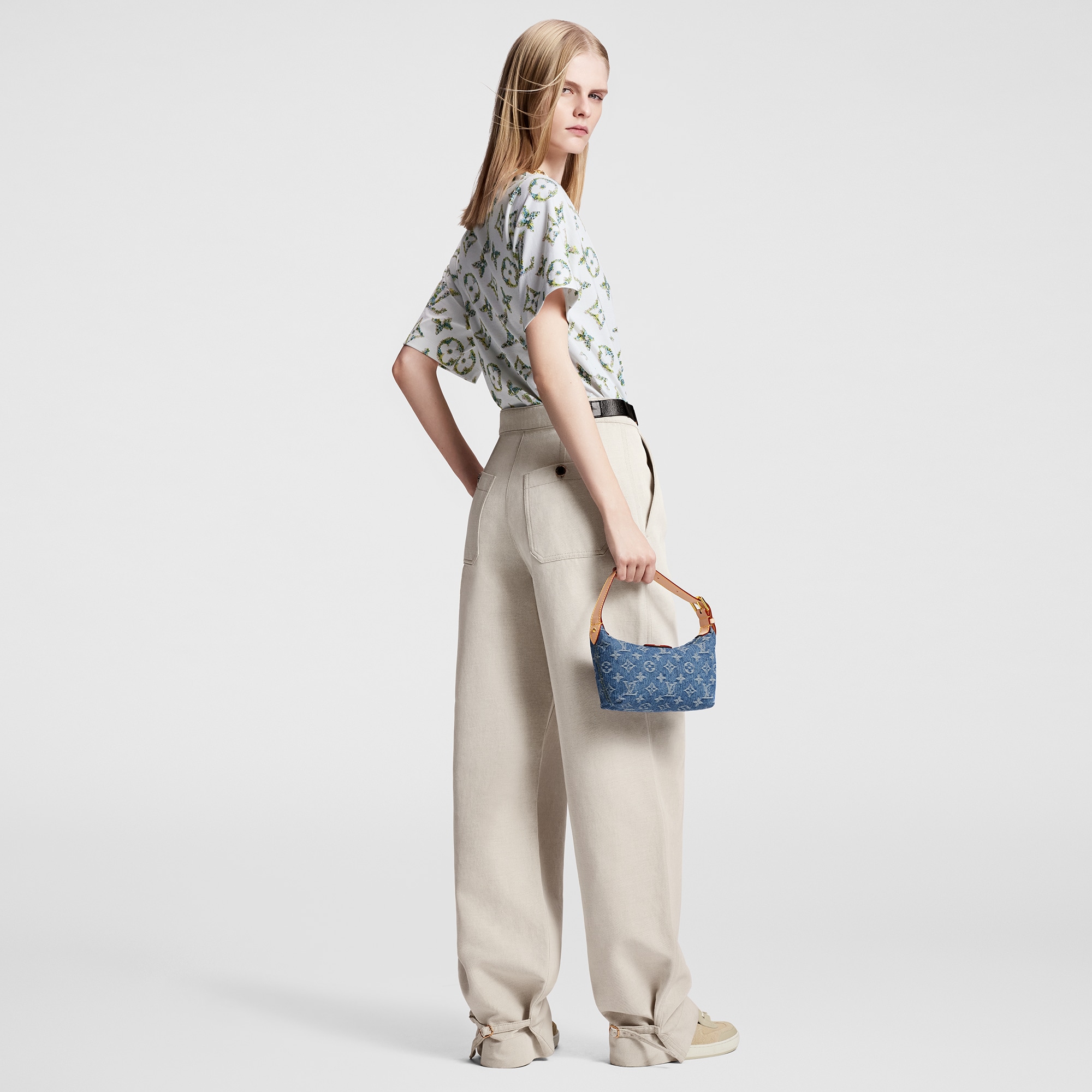 Belted Gabardine Pants  in Wanita