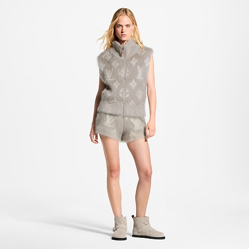 Brushed Monogram Zip-Up Gilet in Wanita's Pakaian Rajutan collections by Louis Vuitton (Perbesar produk)