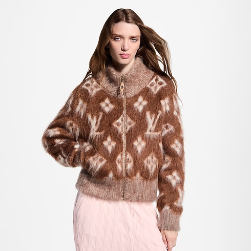 Brushed Monogram Zip-Up Jacket in Women's Ready-to-Wear Knitwear collections by Louis Vuitton (Product zoom)