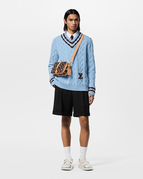 의류 니트 & 스웨트 셔츠 케이블 니트 울 앤드 모헤어 V넥 풀오버 | 루이비통 공식 온라인 스토어®