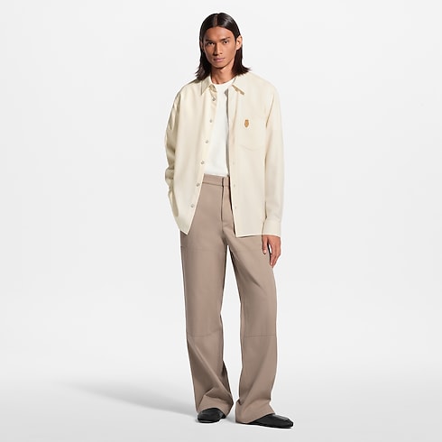 Cashmere Cotton Long-Sleeved Flannel Shirt in Pria's Pakaian Semua Koleksi collections by Louis Vuitton (Perbesar produk)