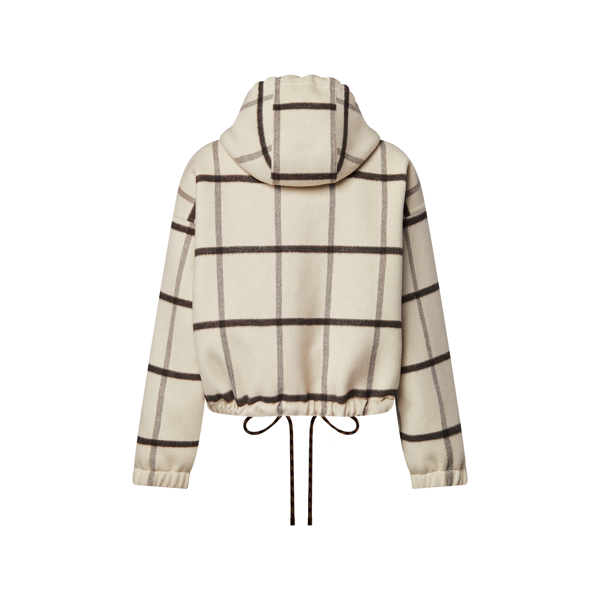 Check Motif Hoodie Jacket  in Wanita