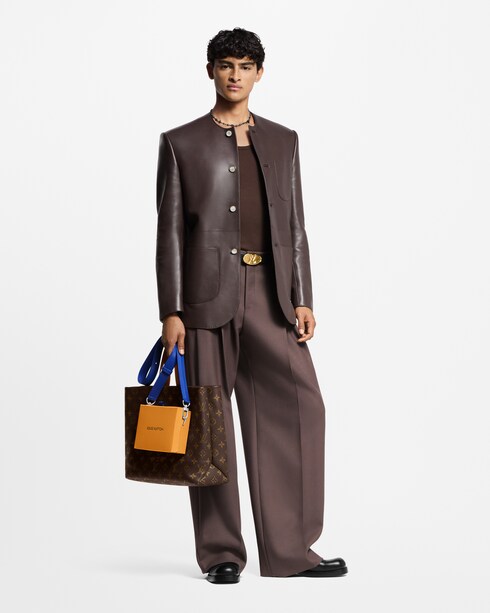 Chic Collarless Leather Blazer in Men's Ready to Wear Blazers and Jackets collections by Louis Vuitton