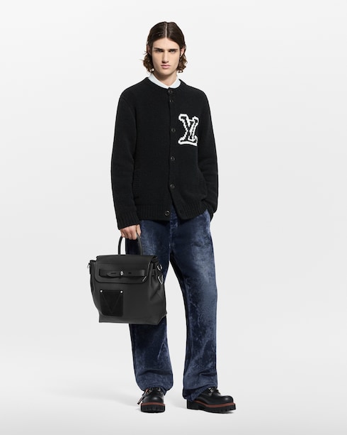 チャンキー インターシャ シグネチャー カーディガン メンズ ウェア(洋服)