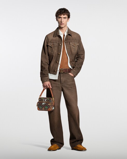 コーヒー インディゴ デニム スケートパンツ メンズ ウェア(洋服)