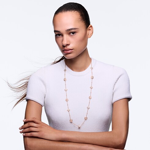 Color Blossom BB Star and Sun Multi-Motif Long Necklace, Pink Gold, White Mother-of-Pearl and Diamonds in Jewelry's Categories Necklaces and Pendants collections by Louis Vuitton (Product zoom)