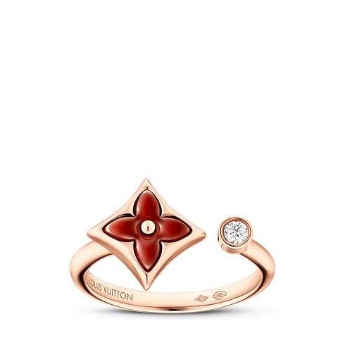 Color Blossom Mini Sun Ring, Pink Gold, Pink Mother-of-Pearl And Diamond in Perhiasan's Kategori Cincin collections by Louis Vuitton