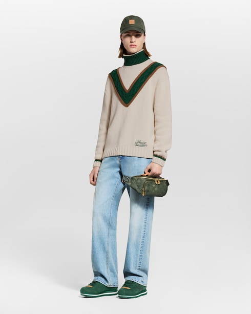 Contrasting Cable Knit Turtleneck in Men's Ready to Wear All Ready to Wear collections by Louis Vuitton
