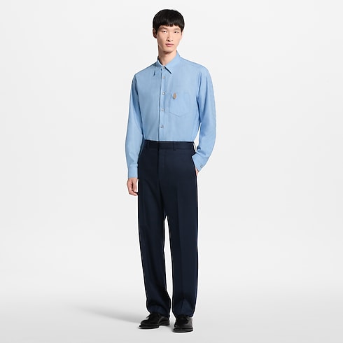 Cotton Cashmere Long-Sleeved Jacquard Shirt in Pria's Pakaian Semua Koleksi collections by Louis Vuitton (Perbesar produk)