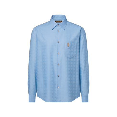 Cotton Cashmere Long-Sleeved Jacquard Shirt in Pria's Pakaian Semua Koleksi collections by Louis Vuitton (Perbesar produk)
