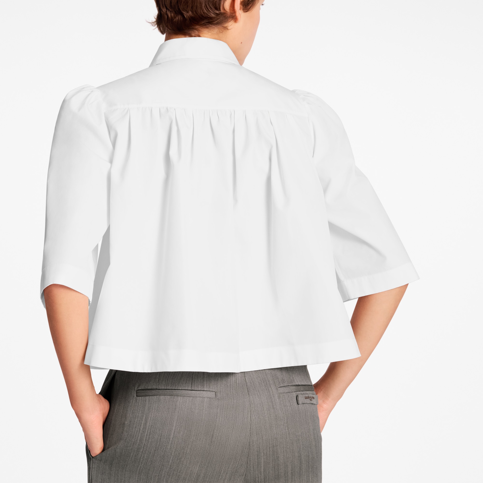 Cropped Flap Pocket Shirt  in Wanita
