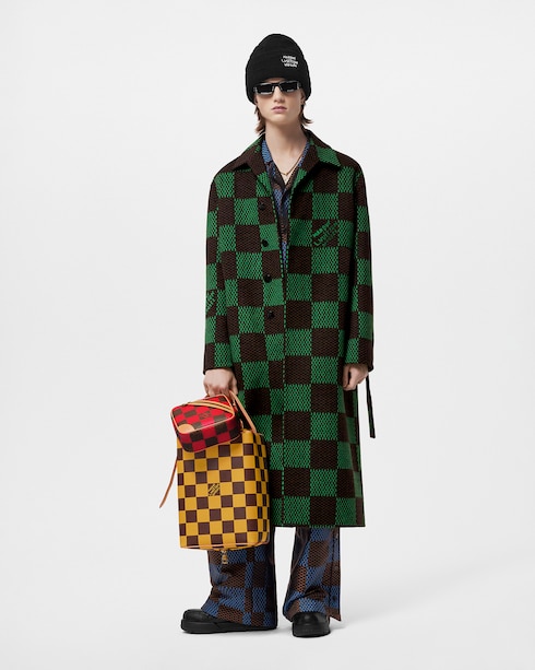 ダミエダブルフェイスウールミックスベルトコート メンズ Discontinued Product