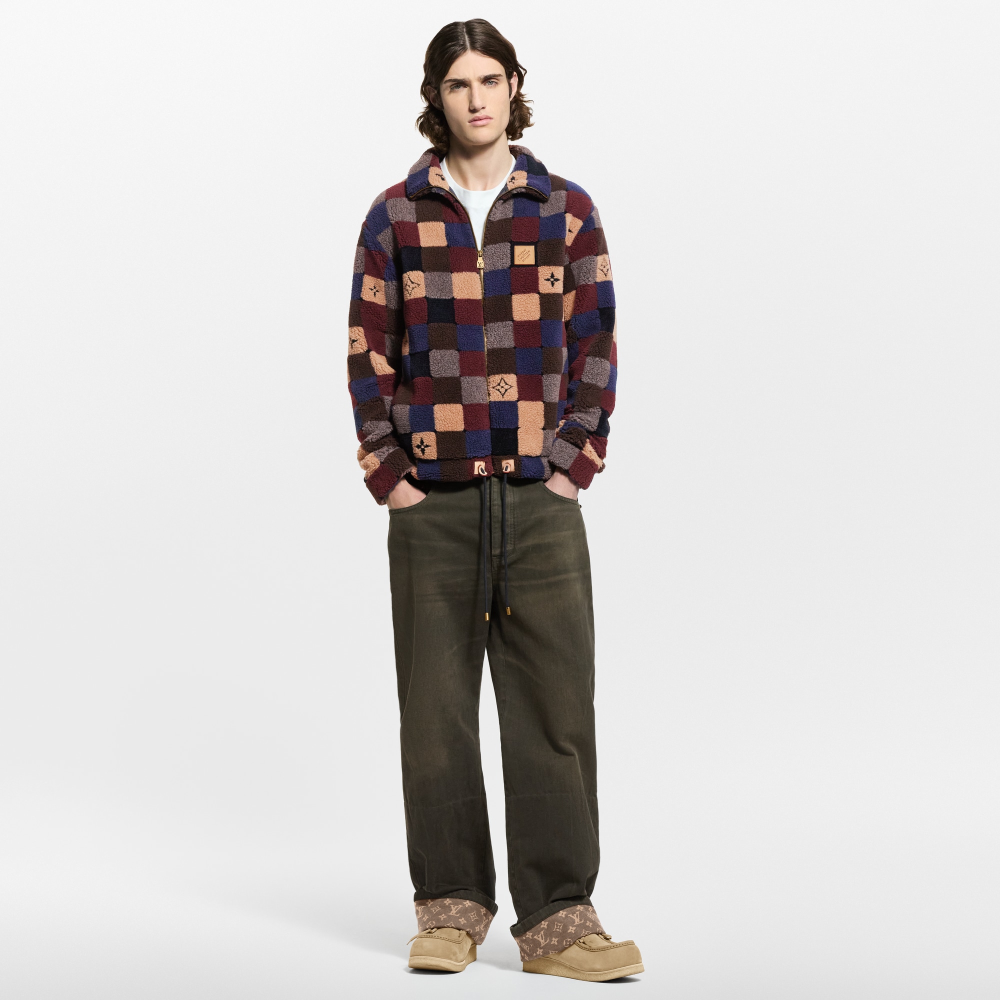 Damier Fleece Blouson  in Pria