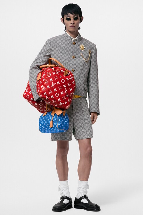 ダミエハウンドトゥースオフィサーカラージャケット メンズ Discontinued Product