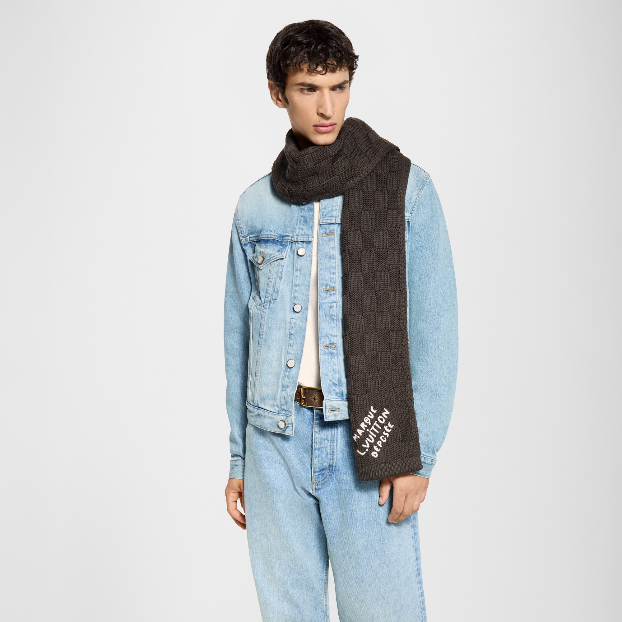 Damier Snug Scarf S00 in Pria