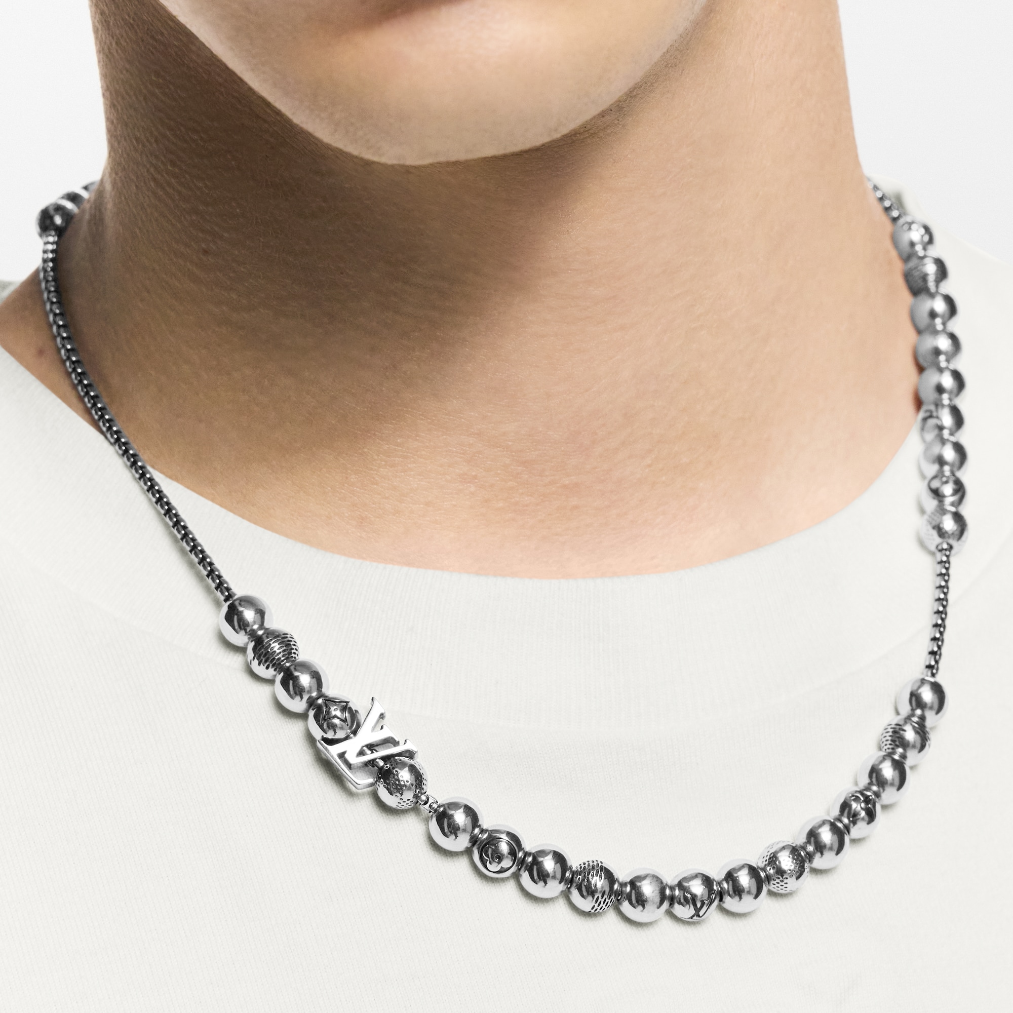 Damier Staples Ball Necklace S00 in Pria