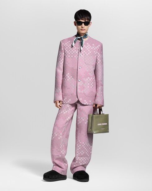 Damoflage Collarless Tweed Jacket in Pria's Pakaian Blazer dan Jaket collections by Louis Vuitton