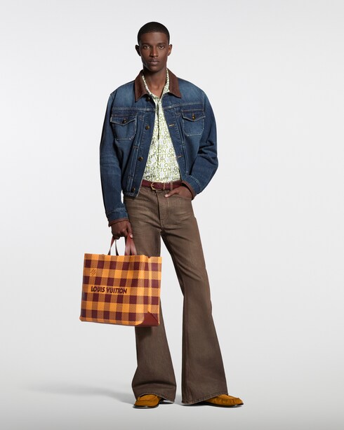 Denim Jacket With Leather Signature Details in Pria's Pakaian Outerwear dan Mantel collections by Louis Vuitton