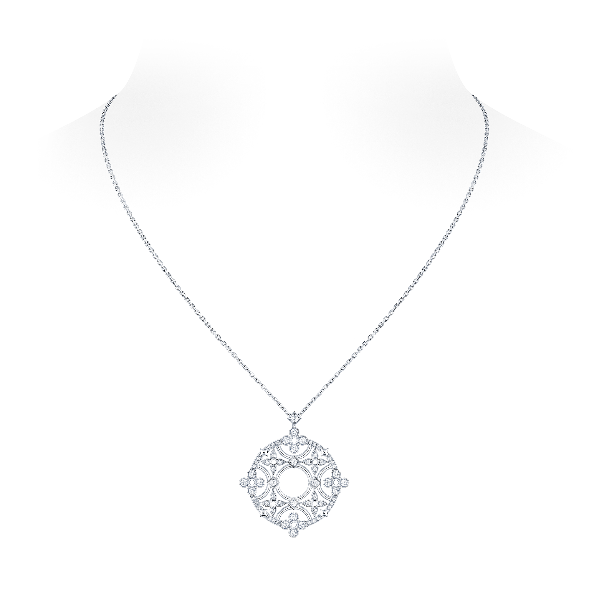 Dentelle Medallion, White Gold And Diamonds  in Perhiasan