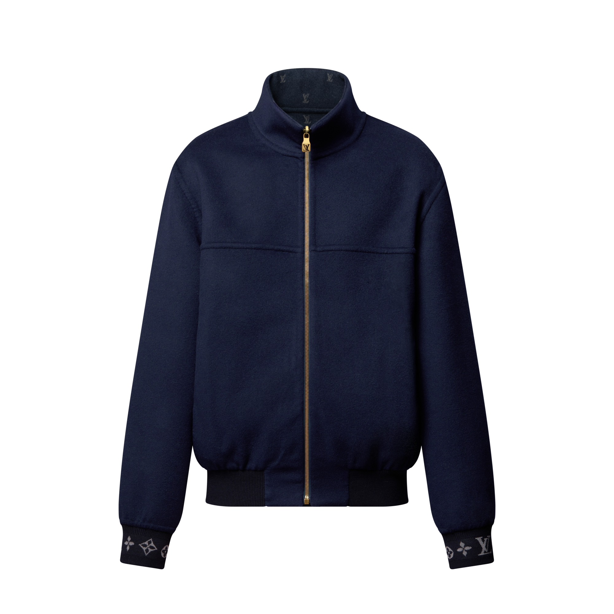 Double Face Wool-Silk Blend Reversible Blouson  in Pria