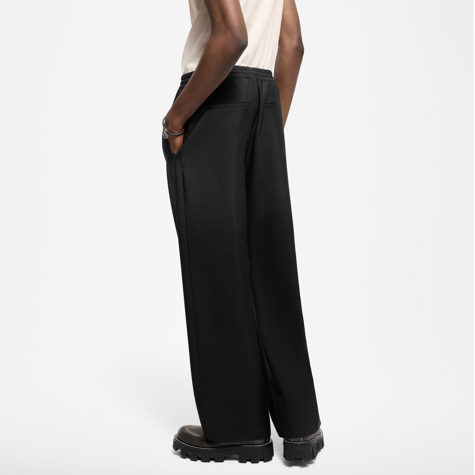 Drawstring Wool Pants  in Pria