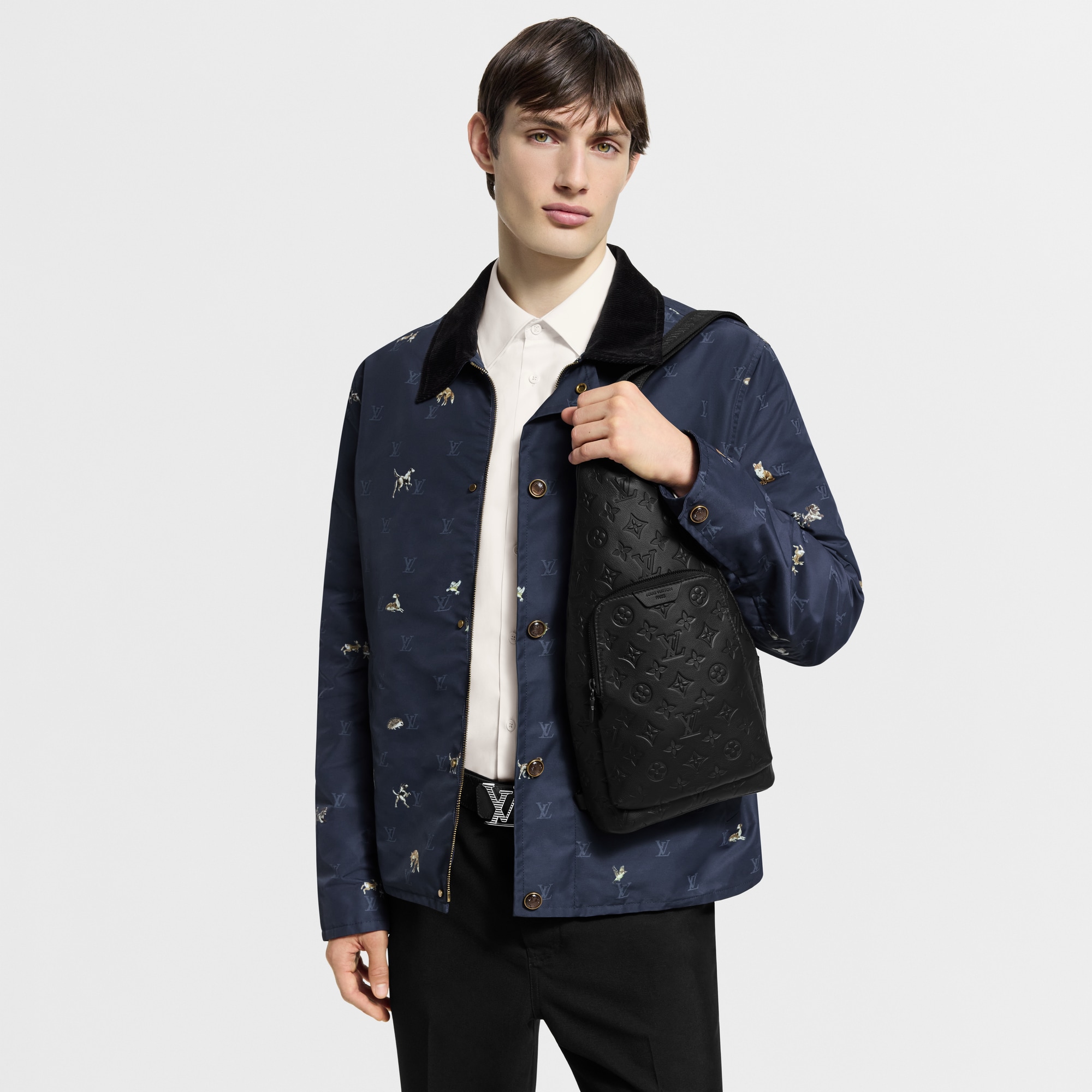 Duo Slingbag Monogram Shadow Leather in Tas dan Aksesori Kulit