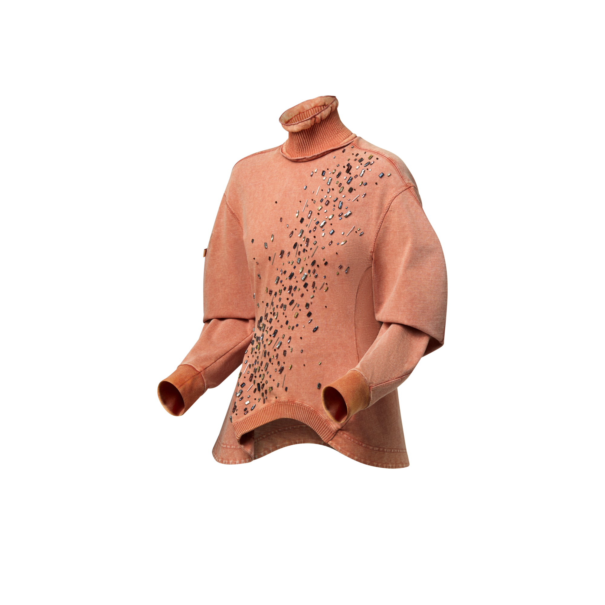 Emb L/S Highneck Top  in Wanita