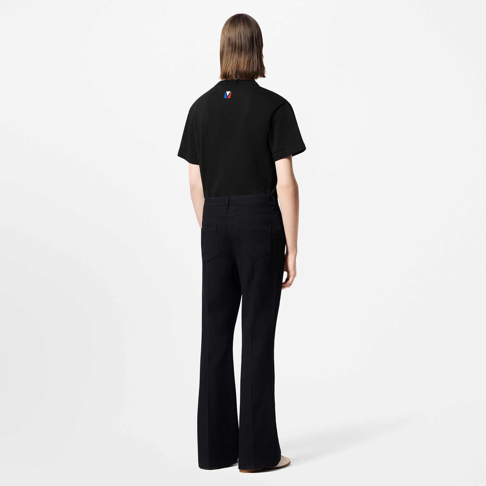 Embellished Short-Sleeved Cotton Crewneck  in Pria