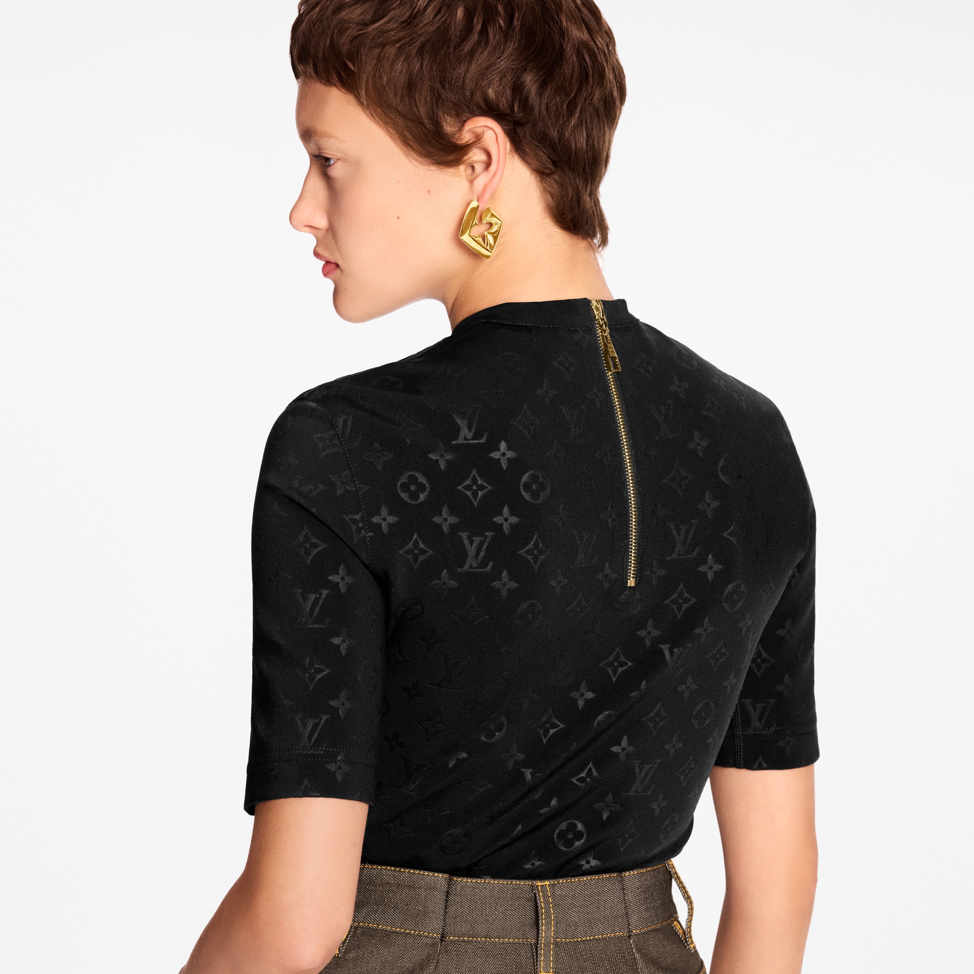 Embossed Monogram Top  in Wanita