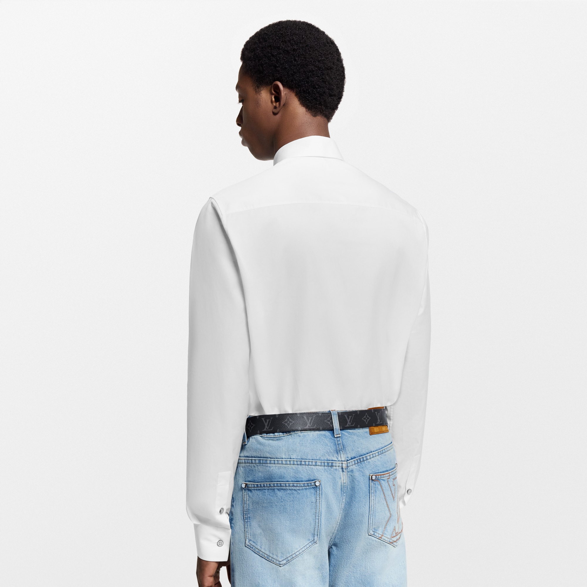 Embossed Pocket Long-Sleeved Shirt  in Pria