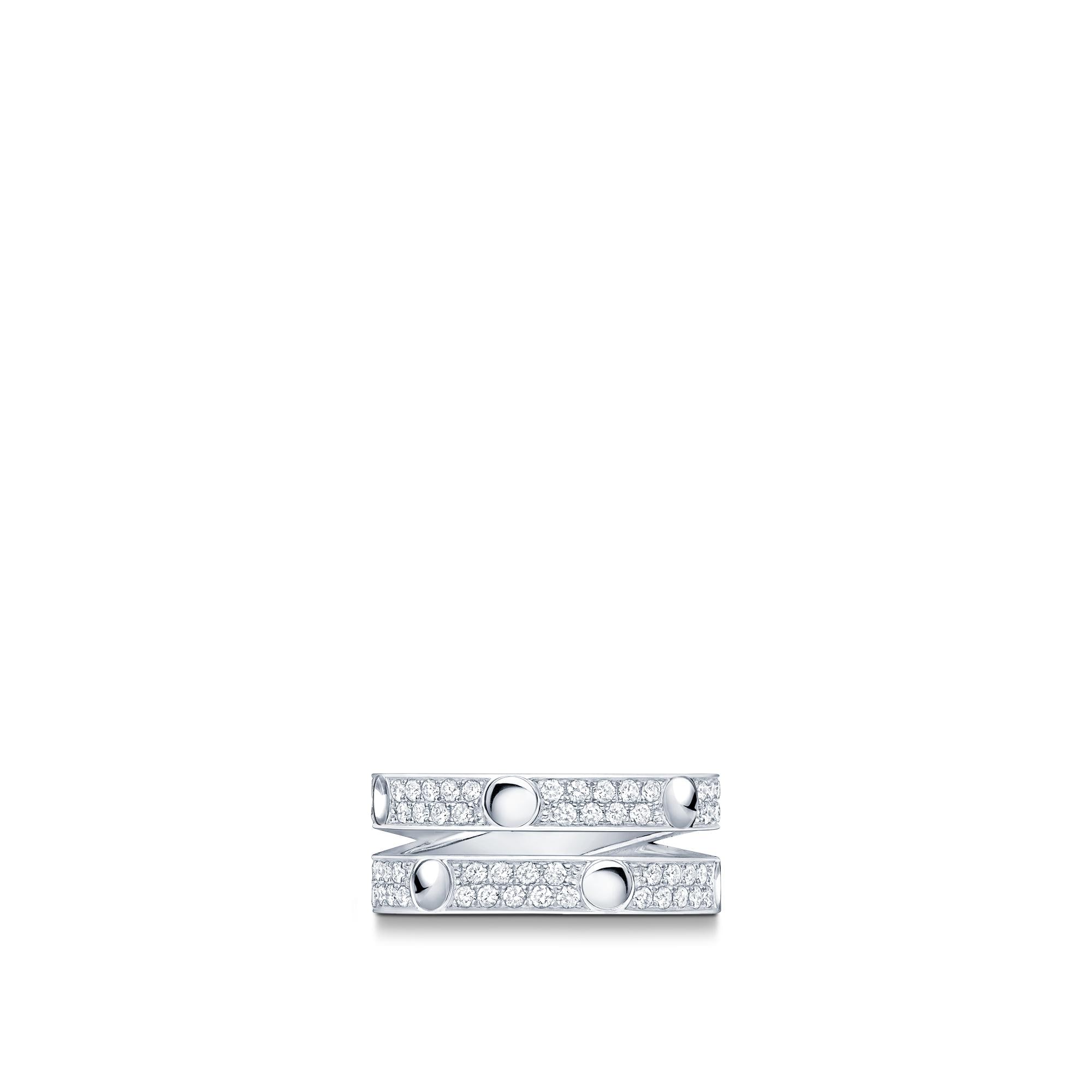 Empreinte Double Ring, White Gold and Diamonds  in Perhiasan