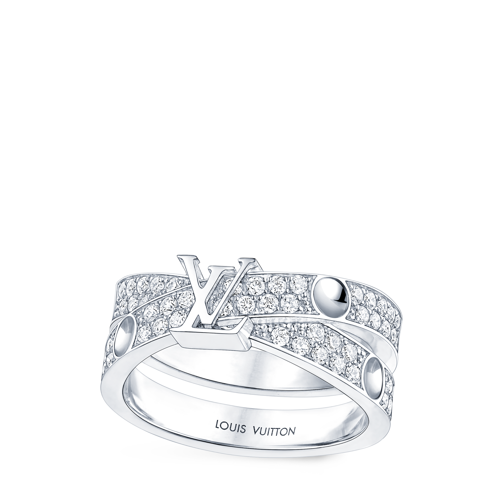 Empreinte Double Ring, White Gold and Diamonds  in Perhiasan