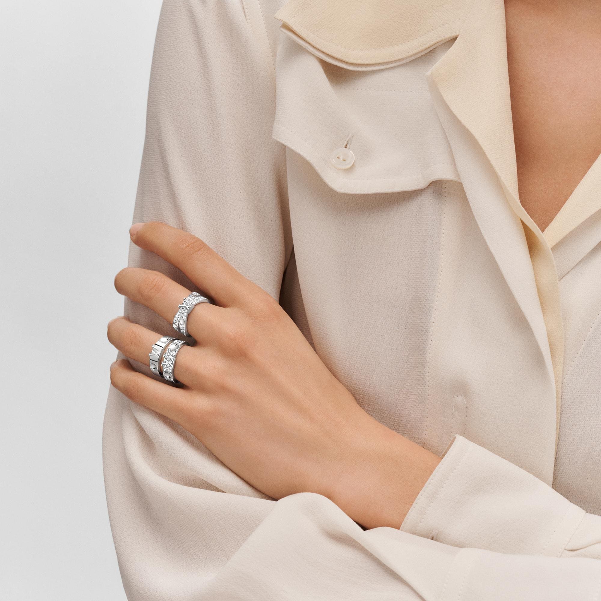 Empreinte Double Ring, White Gold and Diamonds  in Perhiasan