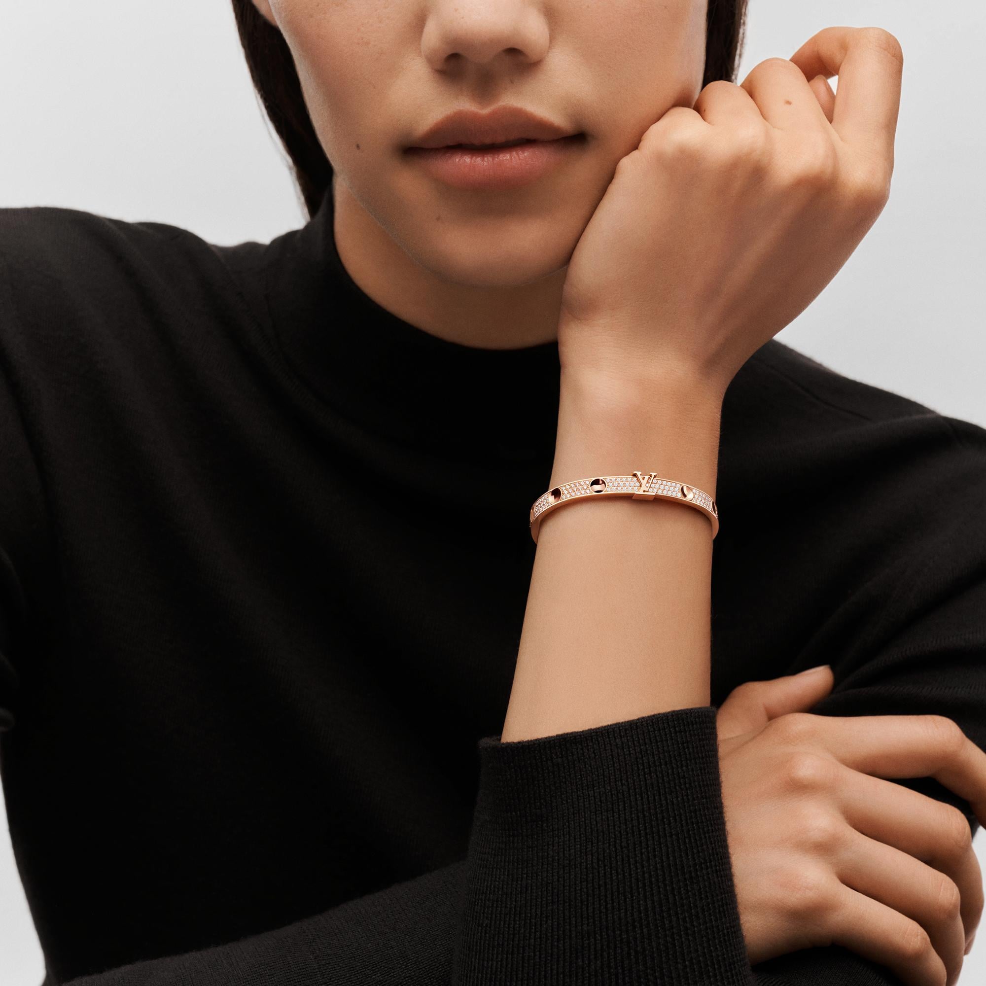 Empreinte Medium Bangle, Pink Gold and Diamonds  in Perhiasan