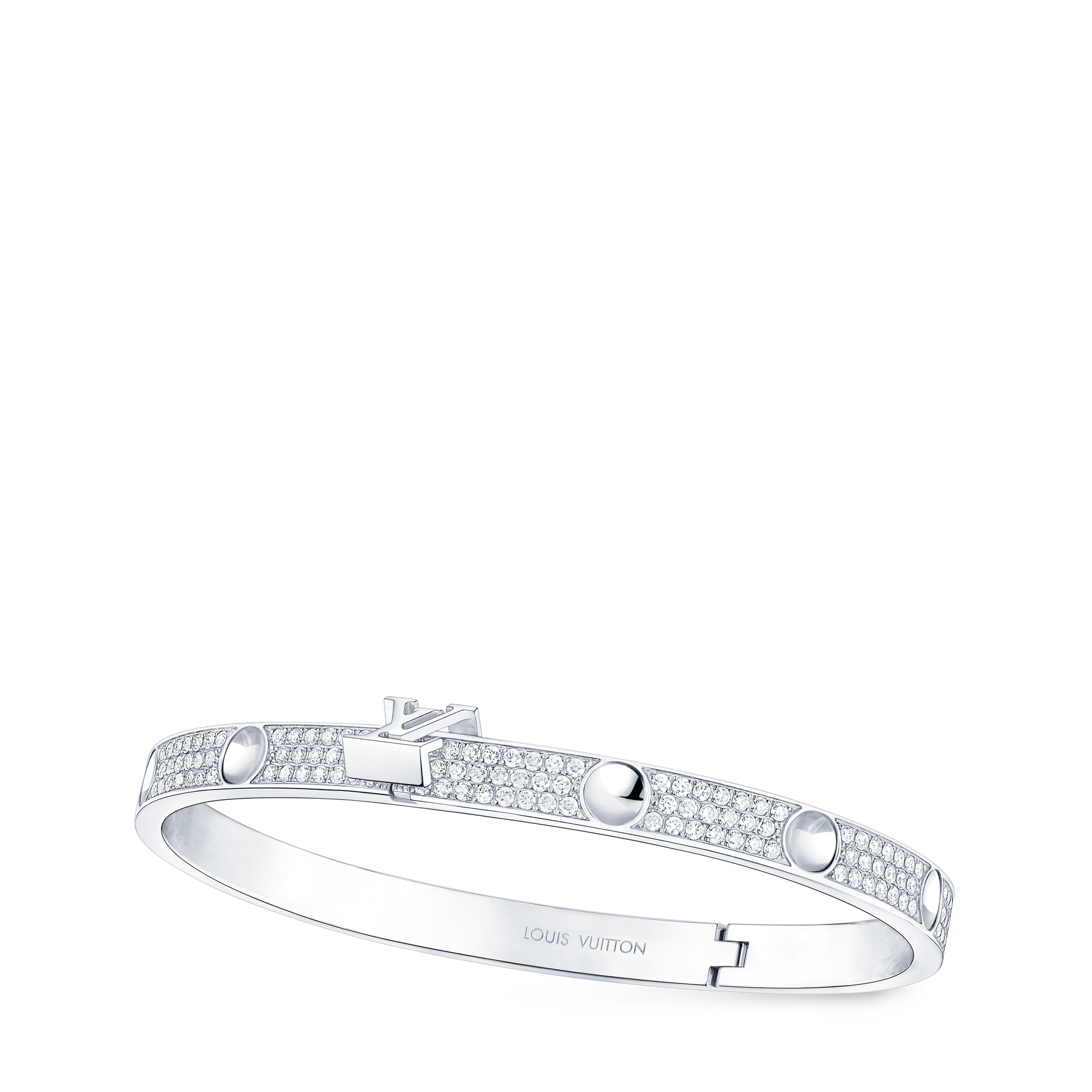 Empreinte Medium Bangle, White Gold and Diamonds  in Perhiasan