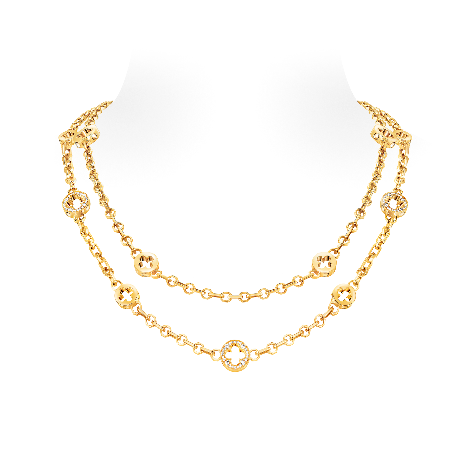 Empreinte Transformable Long Necklace, Yellow Gold and Diamonds  in Perhiasan
