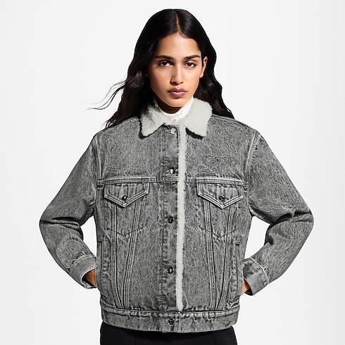 Fleece-Lined Denim Jacket in Wanita's Pakaian Mantel dan Jaket collections by Louis Vuitton (Perbesar produk)