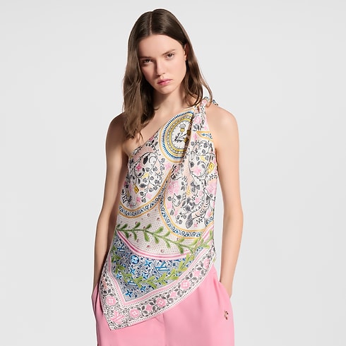 Flower Foulard Asymmetrical Top in Wanita's Pakaian Atasan collections by Louis Vuitton (Perbesar produk)