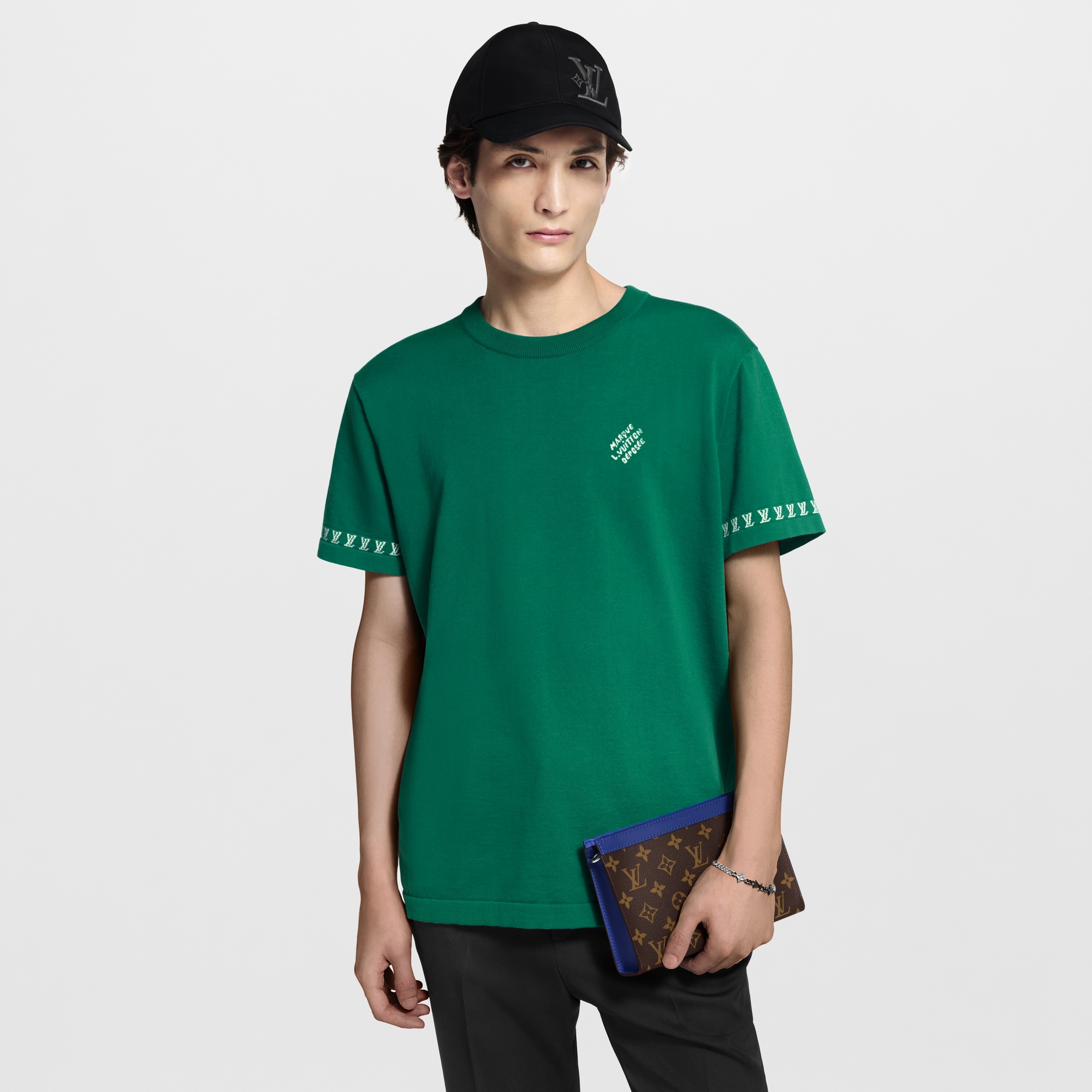 Gaston Wearable Wallet Monogram Macassar Canvas in Tas dan Aksesori Kulit