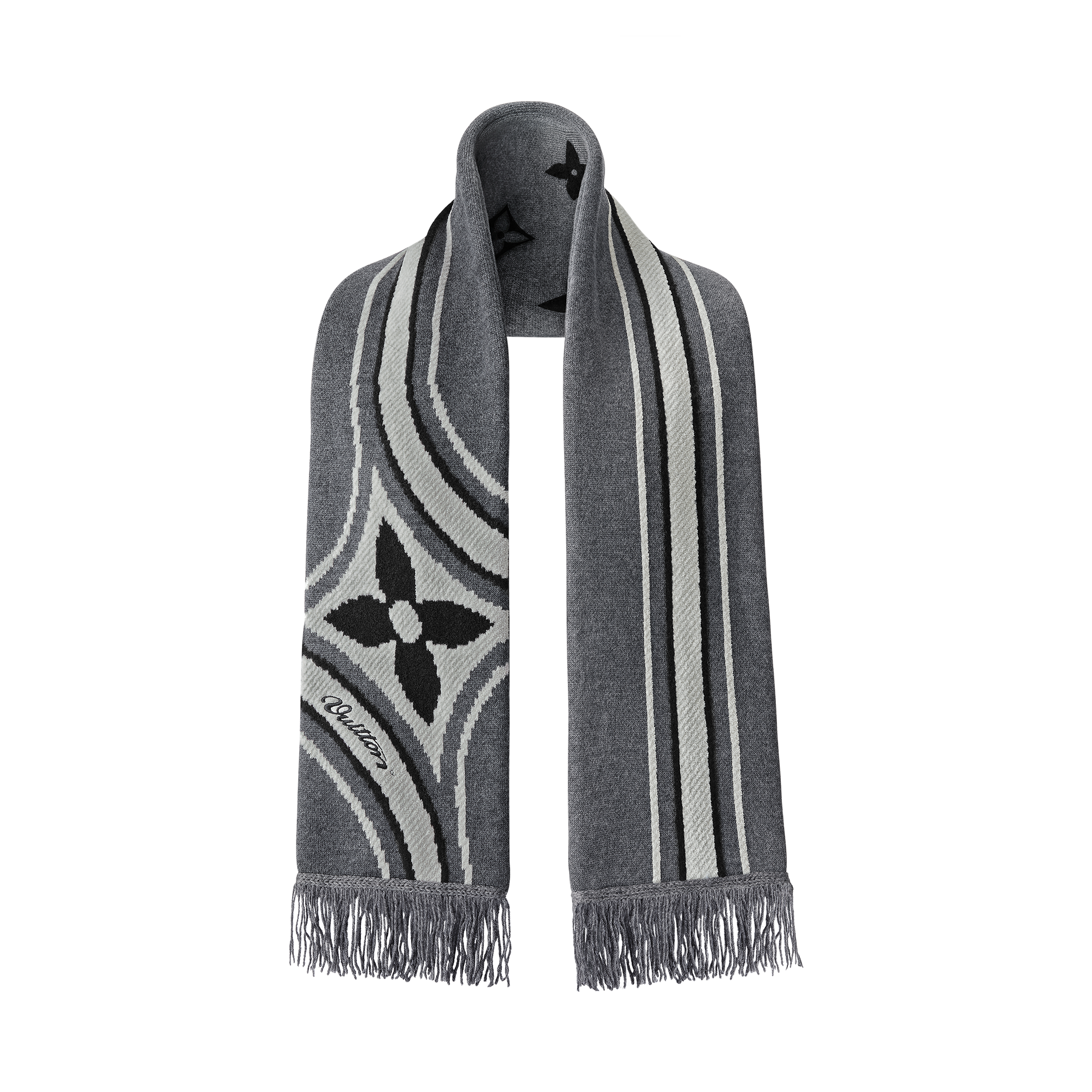 Graphic Flower Scarf S00 in Pria