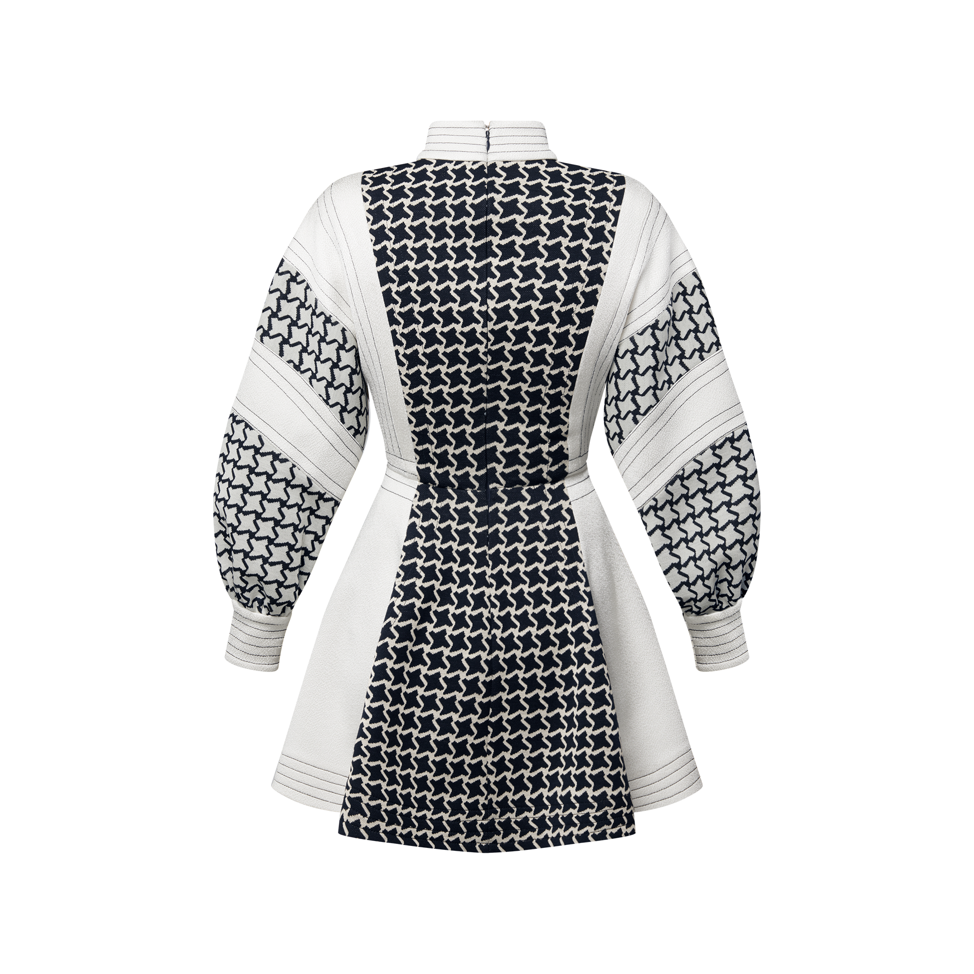 Honeycomb Jacquard Balloon Sleeve Dress
  in Wanita