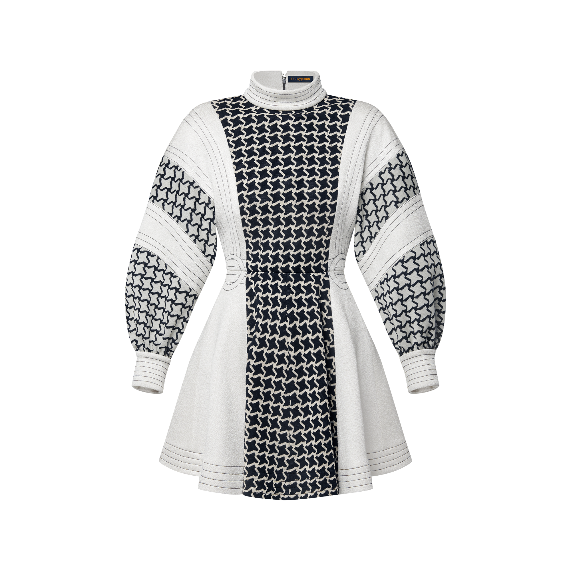 Honeycomb Jacquard Balloon Sleeve Dress
  in Wanita