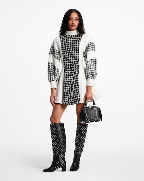 Honeycomb Jacquard Balloon Sleeve Dress in Women's Ready-to-Wear Dresses collections by Louis Vuitton