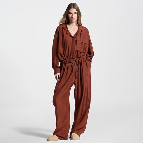 Hooded Washed Silk Shirt in Wanita's Pakaian Atasan collections by Louis Vuitton (Perbesar produk)