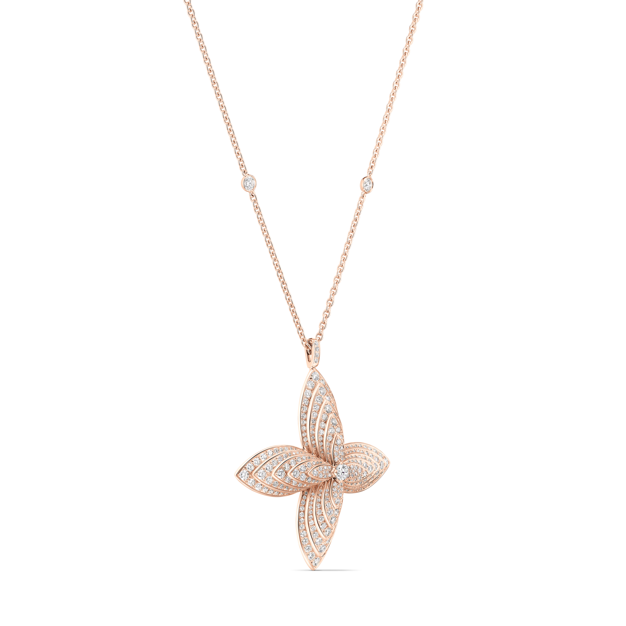 Idylle Blossom Pendant, Pink Gold and Diamonds  in Les Extraordinaires