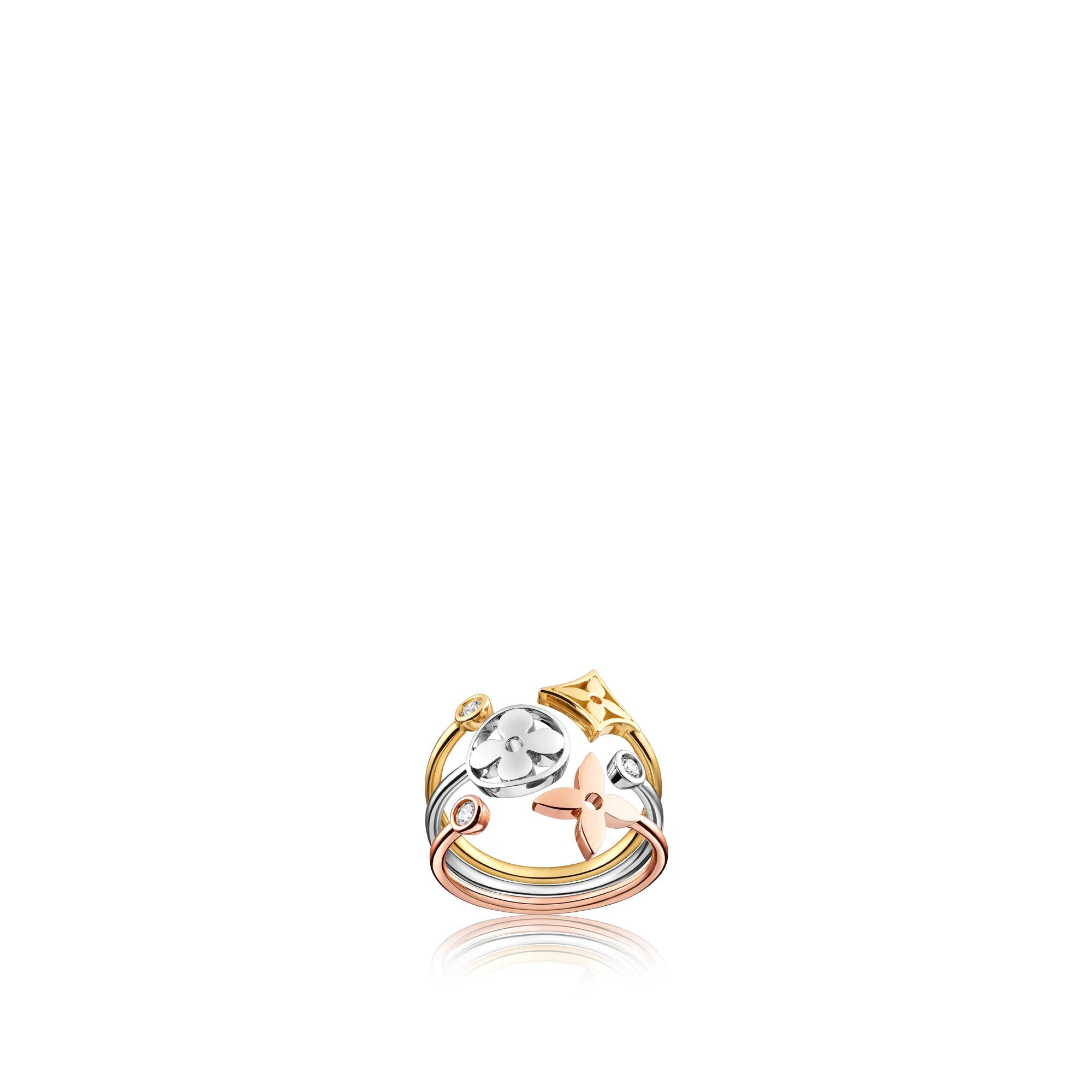 Idylle Blossom Ring, 3 Golds And Diamonds  in Perhiasan